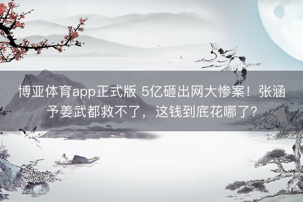 博亚体育app正式版 5亿砸出网大惨案！张涵予姜武都救不了，这钱到底花哪了？