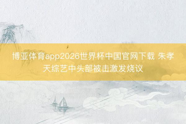 博亚体育app2026世界杯中国官网下载 朱孝天综艺中头部被击激发烧议