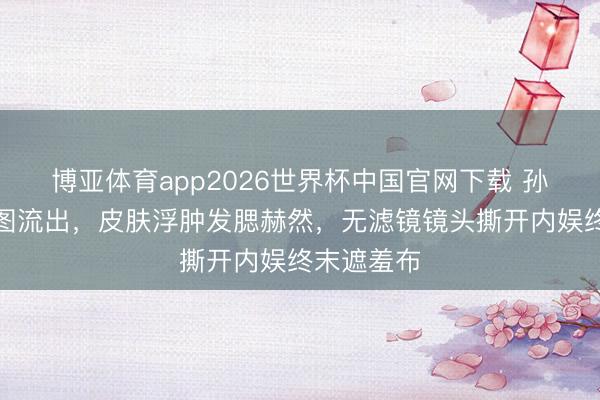 博亚体育app2026世界杯中国官网下载 孙俪红毯生图流出,皮肤浮肿发腮赫然,无滤镜镜头撕开内娱终末遮羞布